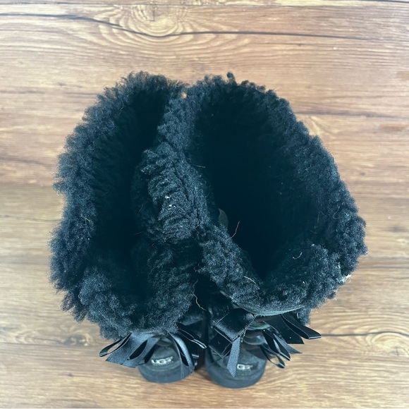 UGG Bailey Bow Tall Black Suede Winter Boots Shoes Women’s Size 8 - Picture 6 of 10